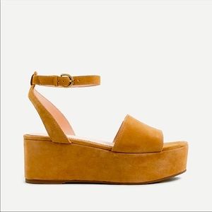 J. Crew Platform Suede Ankle Strap Sandals